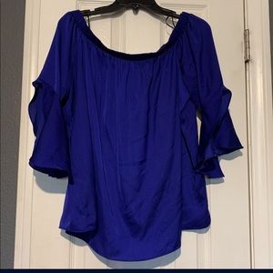 Off shoulder silk blouse